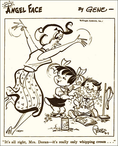 Vintage Angel Face Cartoon from 1957