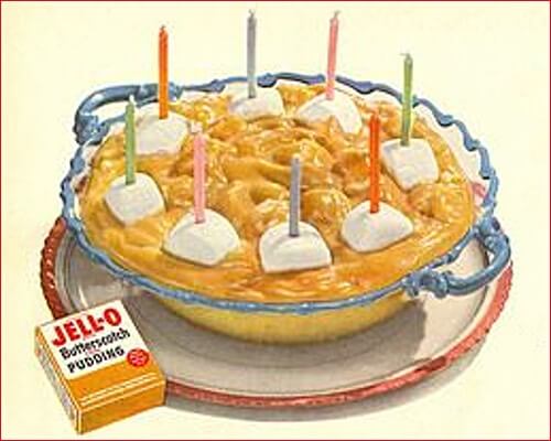 Vintage Birthday Pudding Idea