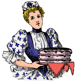 Maid Serving a Homemade Layer Cake