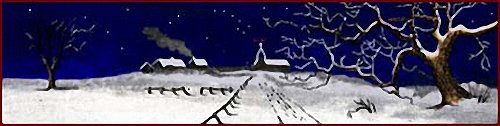 Illustration of an Early Canadian Village in Winter