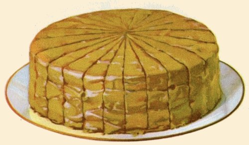 Caramel Picnic Cake Sliced and Ready to Serve