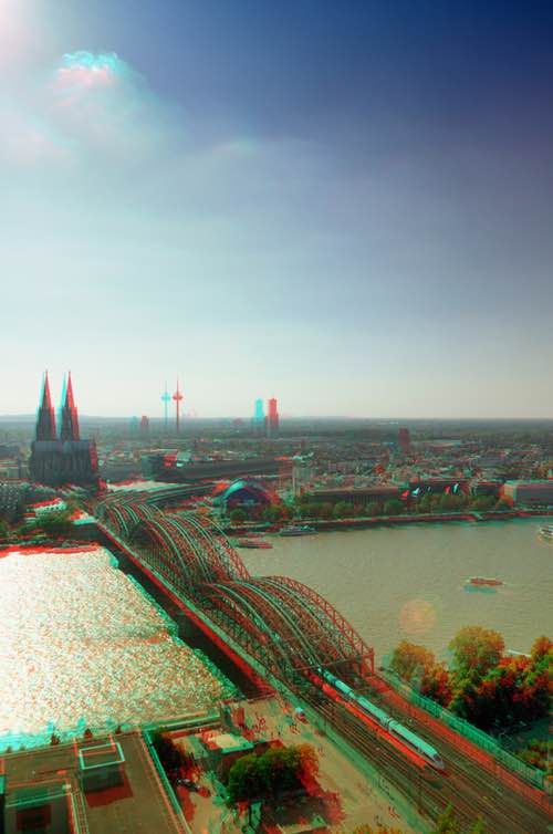 Cologne City Germany in Anaglyph 3D