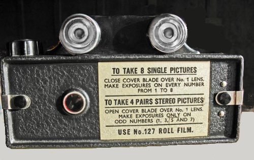 Back of a Coronet 3D Camera circa 1955