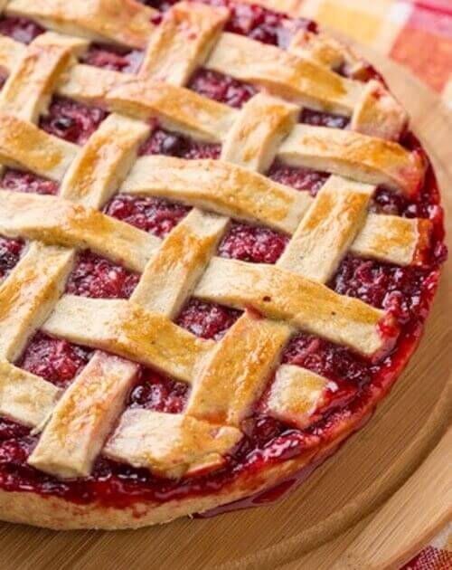 Cranberry Pie with a Lattice Top