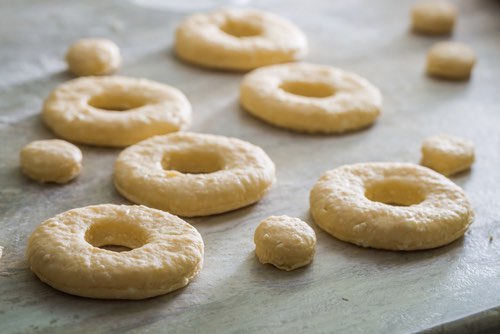 Homemade Donut Dough Ready for the Oven