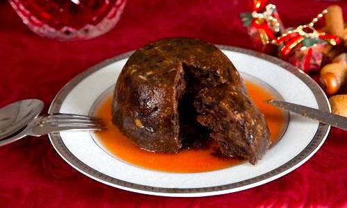 Double plum pudding with brown sugar hard sauce recipe | Gourmet Traveller