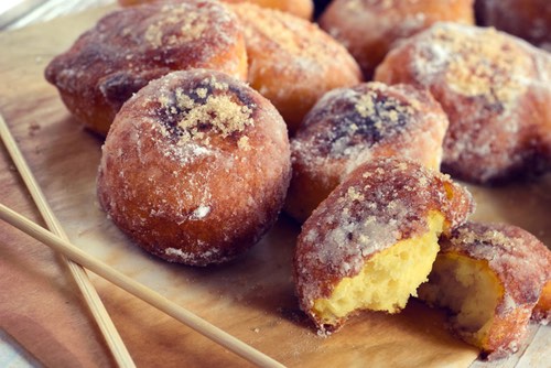 Homemade Fastnachts on a Baking Board