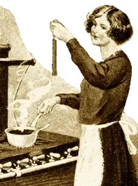 Vintage Illustration of Lady Making Fondant