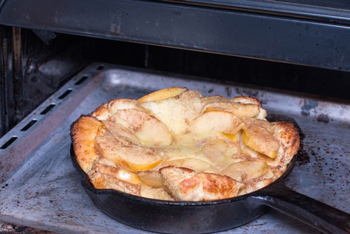 Dutch Baby Pancake Baking in the Oven