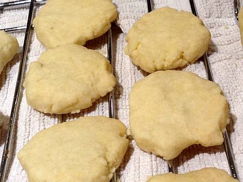 Homemade Shortbread Cookies Cooling on a Wire Rack