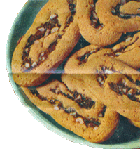 Old Fashioned Honey Date Pinwheel Cookies on a Plate