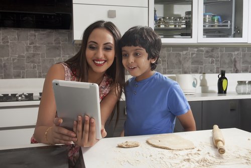 Mother and Son Baking