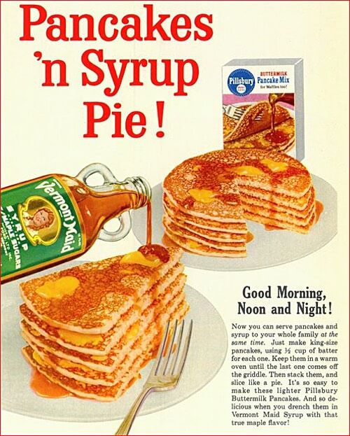 Pancake n Syrup Pie Vintage Illustration