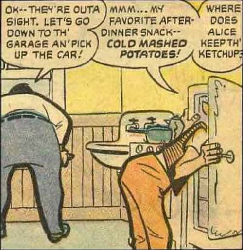 Cartoon of Norton Raiding the Kramden's Icebox