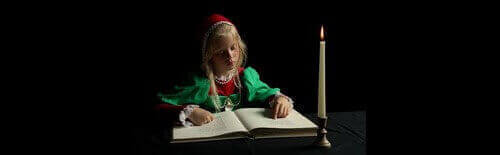 Young Renaissance Girl Reading an Historical Book