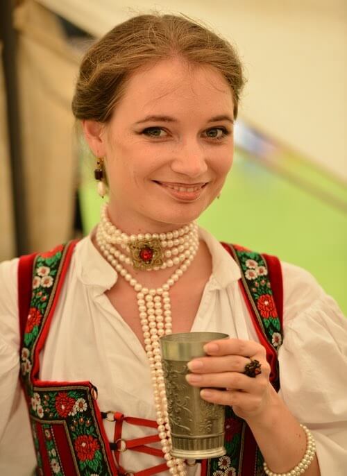 Pretty Renaissance Lady Enjoying a Refreshing Drink