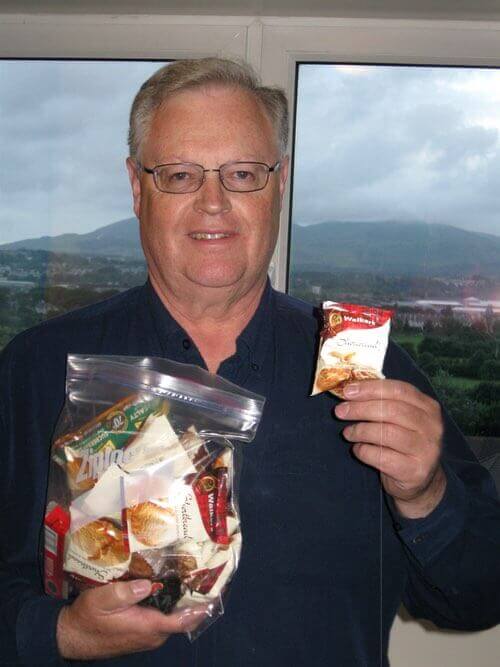 Don Bell Enjoying Scottish Shortbread Cookies While Visiting Edinburgh, Scotland