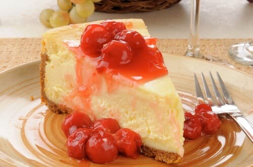 Slice of Simple Basic Cheesecake