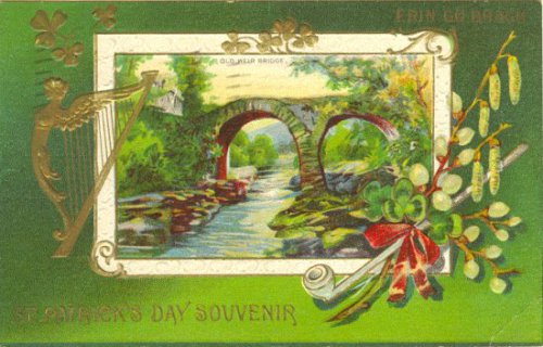 Vintage St Patrick's Day Souvenir Greeting Card circa 1912