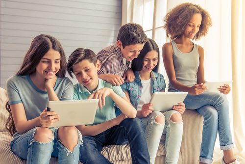 Students with Tablets