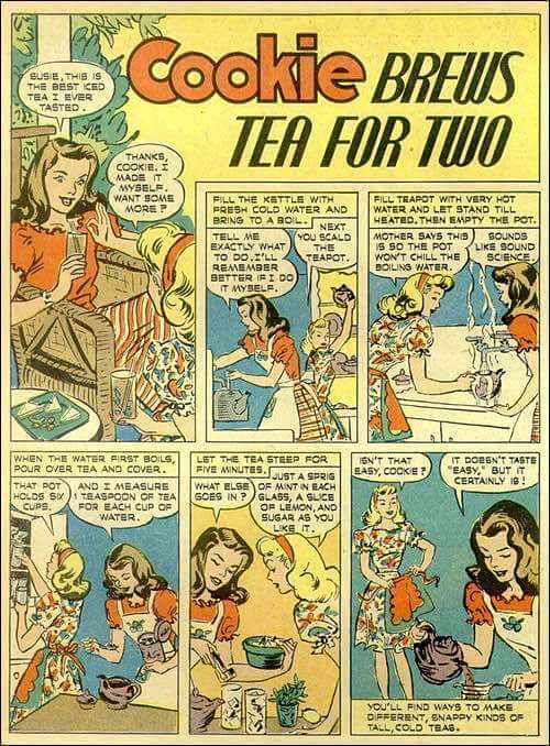 Comic Page Illustrating a Sweet Iced Tea Recipe