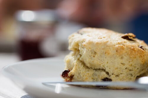 Raisin Tea Biscuit on a Plate