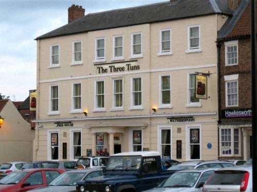 View of the Three Tuns Hotel, Thirsk, North Yorkshire, England