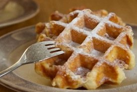 Belgian Waffle Dusted with Powdered Sugar