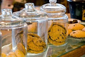 Glass Cookie Jars Filled with Cookies