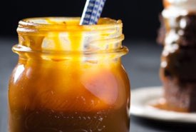 Jar of Homemade Caramel Sauce