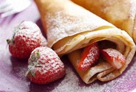 French Crepes with Fresh Strawberries