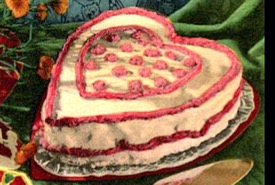 Vintage Heart Shaped Valentine Cake