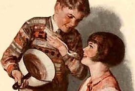 Vintage Illustration of Children Making Fudge