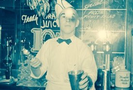 Soda Jerk Flipping an Ice Cream Ball