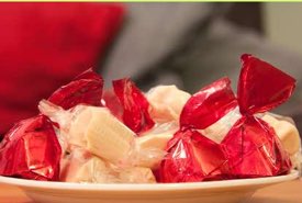 Wrapped Peppermint Drops on a Plate