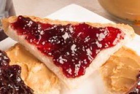 Triangle of Bread Spread with Fruit Jam