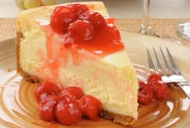 Slice of Simple Basic Cheesecake