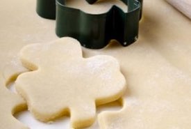 Cookie Dough Cut in Shamrock Shapes