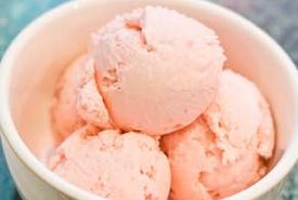 Bowl of Strawberry Ice Cream