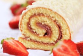 Traditional Swiss Roll With Strawberry Jam Filling