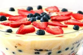 English Trifle Topped with Fresh Fruit