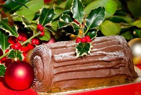 Yule Log Iced with Chocolate