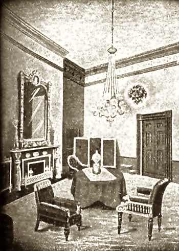 Illustration of Red Room at the White House, Washington DC, Circa 1900