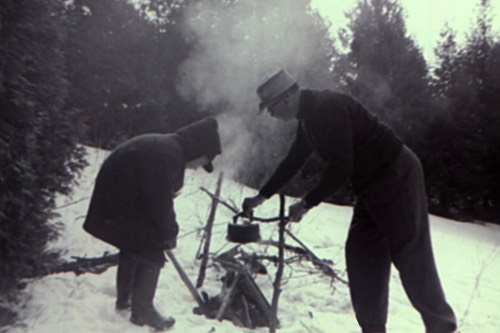 Boiling Water In a Kettle Over an Open Fire