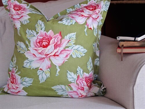 Handmade Floral Pillowcase by Cindy Best of So Many Buttons Studio