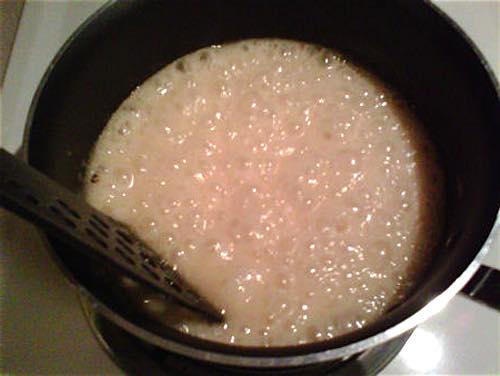 Boiling the Marshmallow Creme Mixture