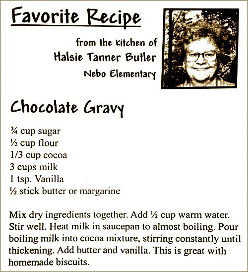 Chocolate Gravy Recipe Clipping