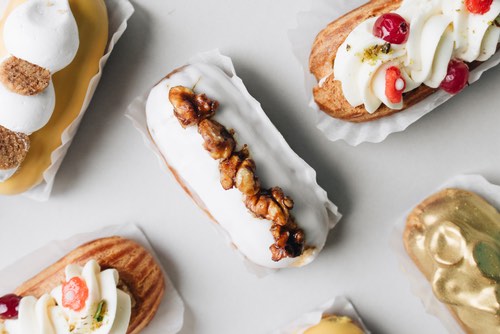 Variety of Frosted Eclairs