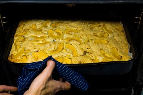 German Apple Pie Baking In the Oven