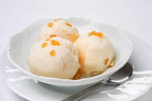 Homemade Ginger Ice Cream in a Bowl